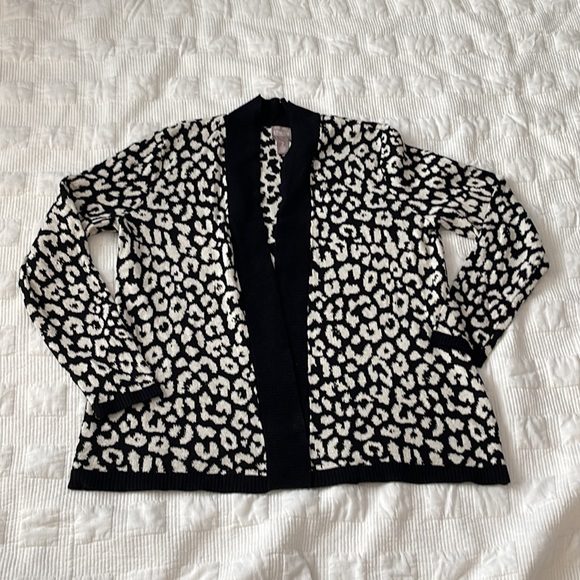 Leopard/gold Print Cardigan, size 2 - Picture 1 of 11
